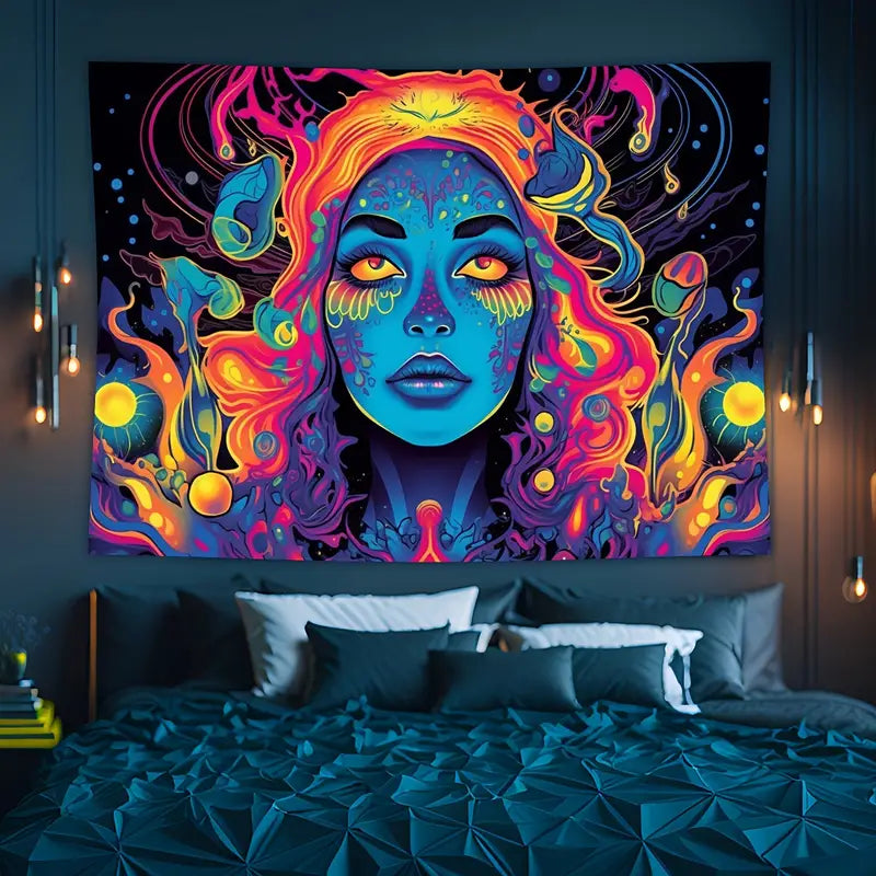 Hippie Blacklight UV | Official GlowTapestry UV Art Decor