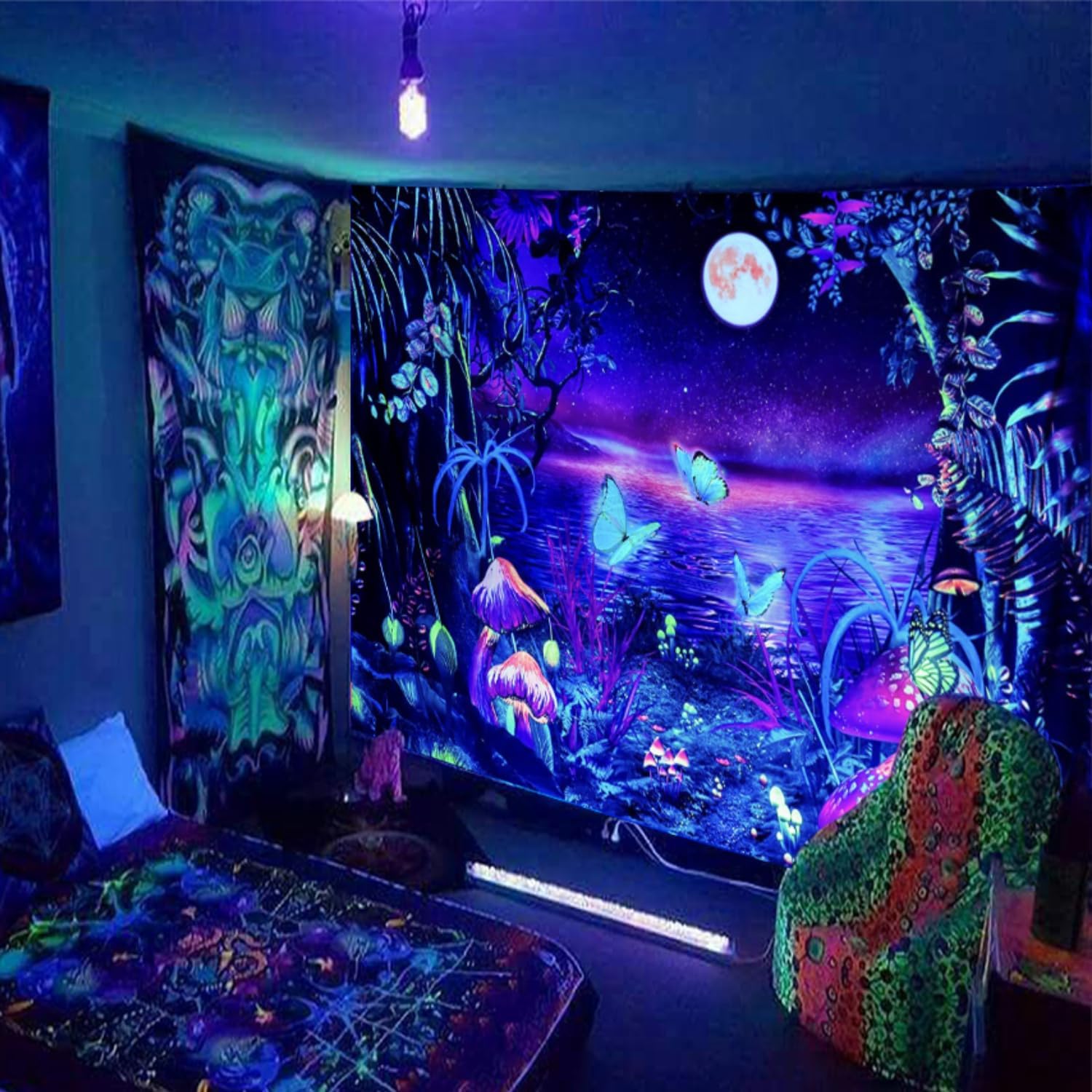 Butterfly Lake Forest | Official GlowTapestry UV Art Decor