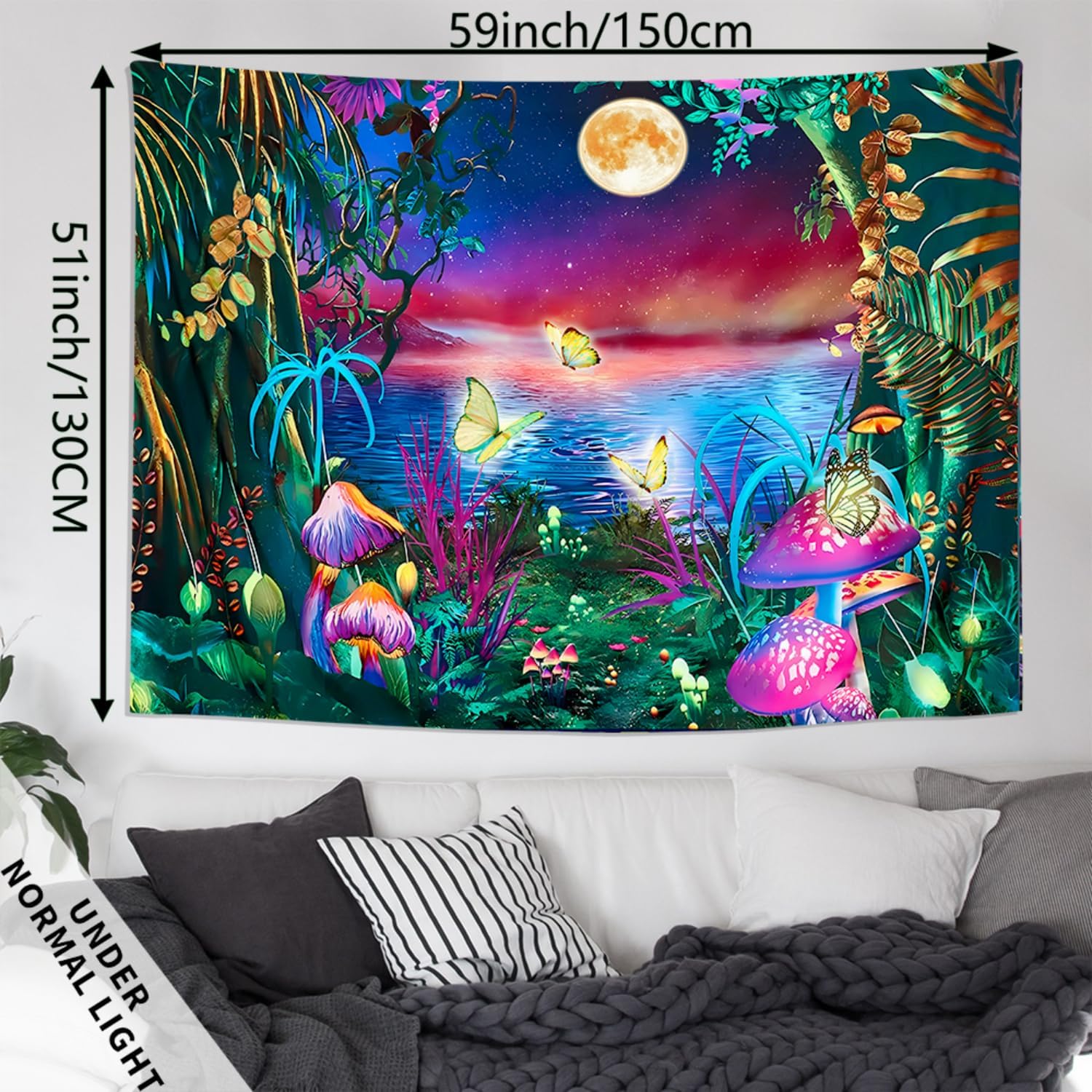 Butterfly Lake Forest | Official GlowTapestry UV Art Decor