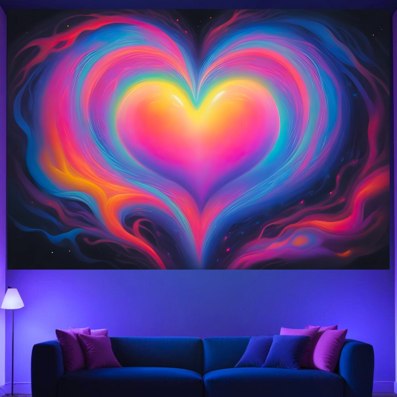 Cosmic Heartbeat | Official GlowTapestry UV Art Decor