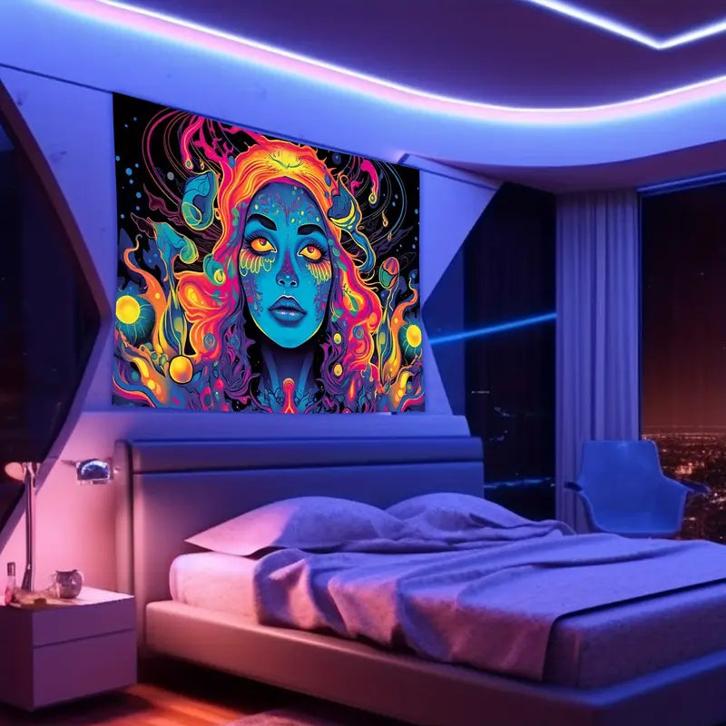 Hippie Blacklight UV | Official GlowTapestry UV Art Decor