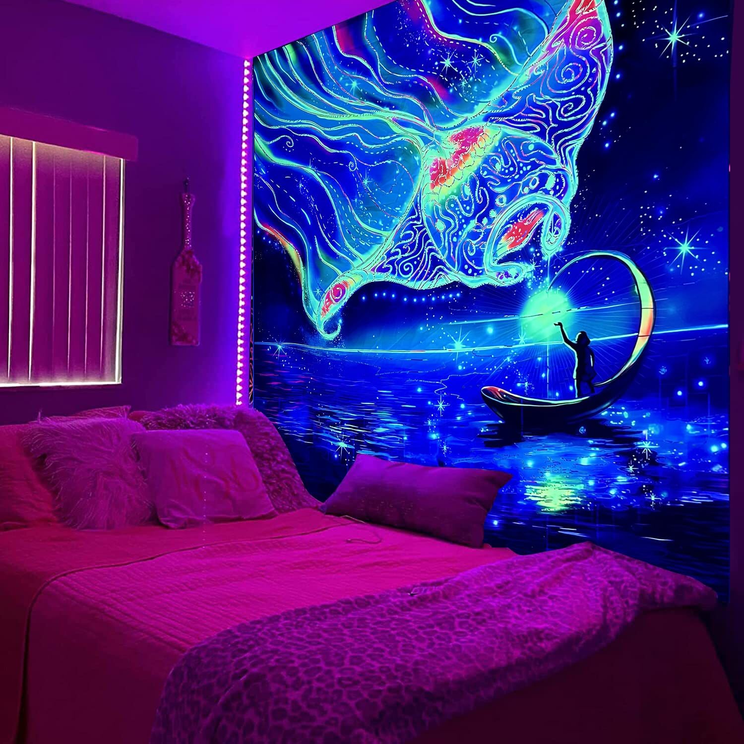 Starry Spiritual Connection | Official GlowTapestry UV Art Decor