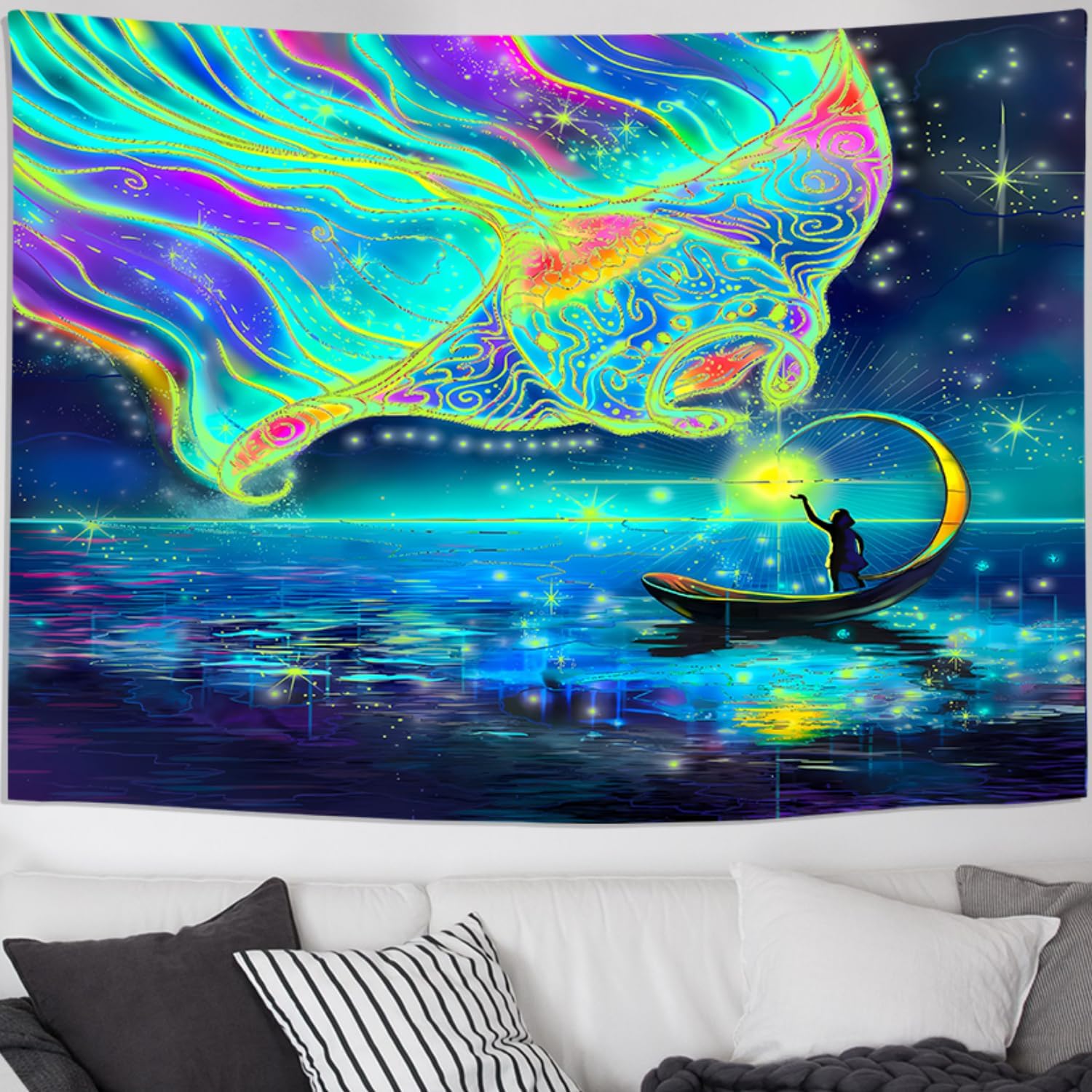 Starry Spiritual Connection | Official GlowTapestry UV Art Decor