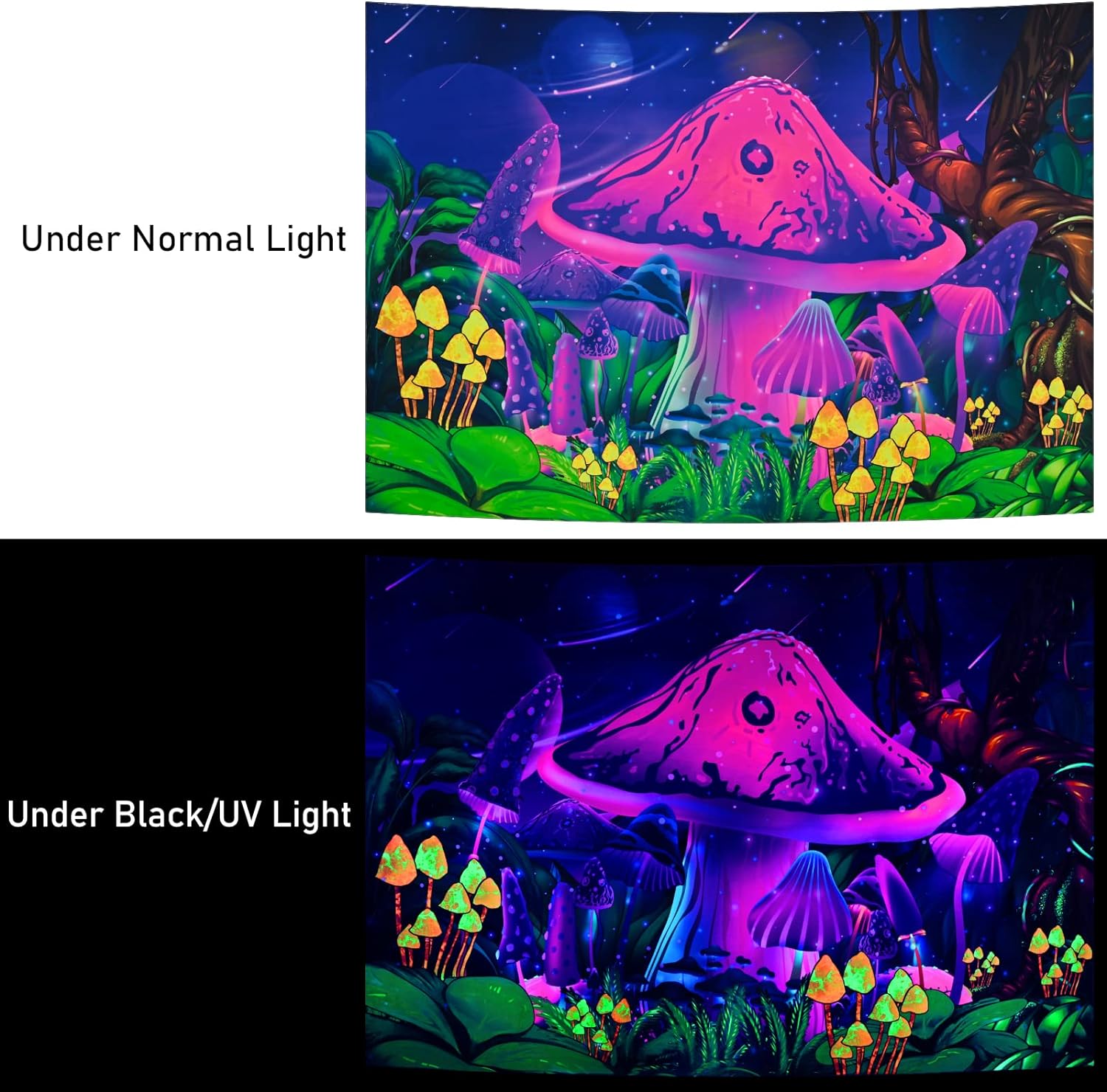 Aesthetic Mushroom | Official GlowTapestry UV Art Decor