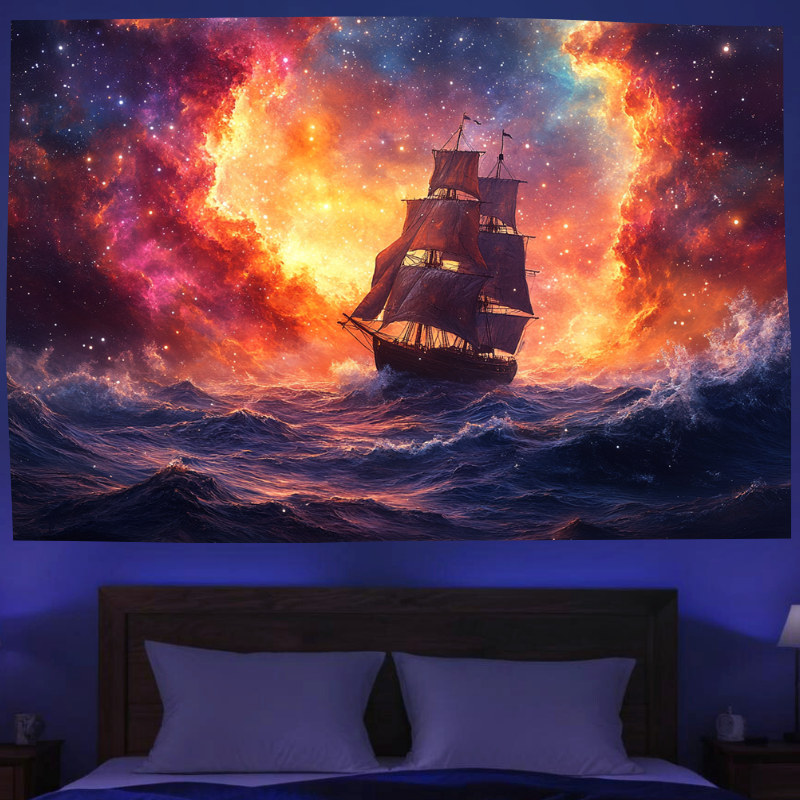 Galactic Ship Voyage | Official GlowTapestry UV Art Decor