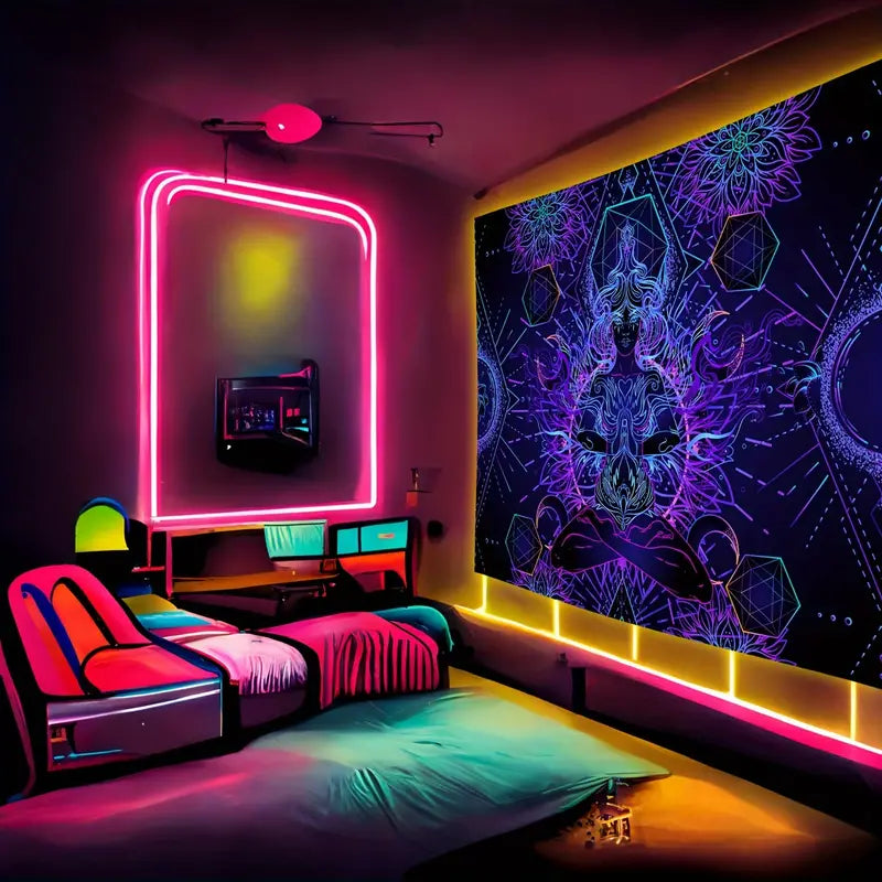 Neon Hippie | Official GlowTapestry UV Art Decor