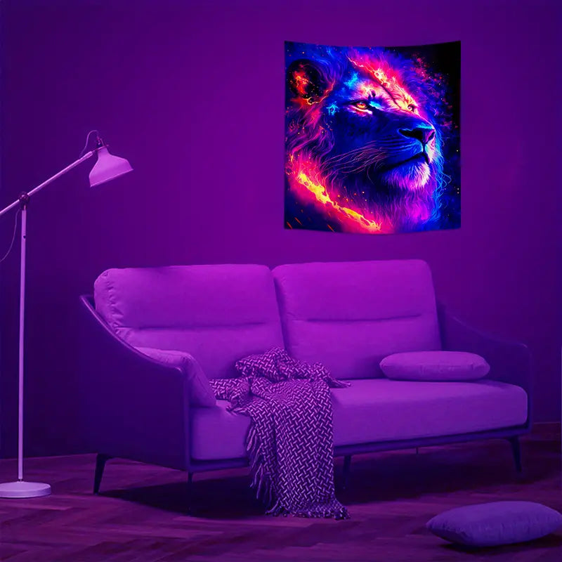 Lion Tapestry | Official GlowTapestry UV Art Decor