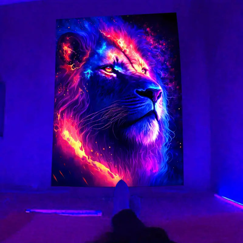 Lion Tapestry | Official GlowTapestry UV Art Decor