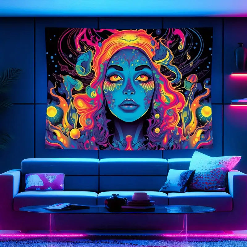 Hippie Blacklight UV | Official GlowTapestry UV Art Decor