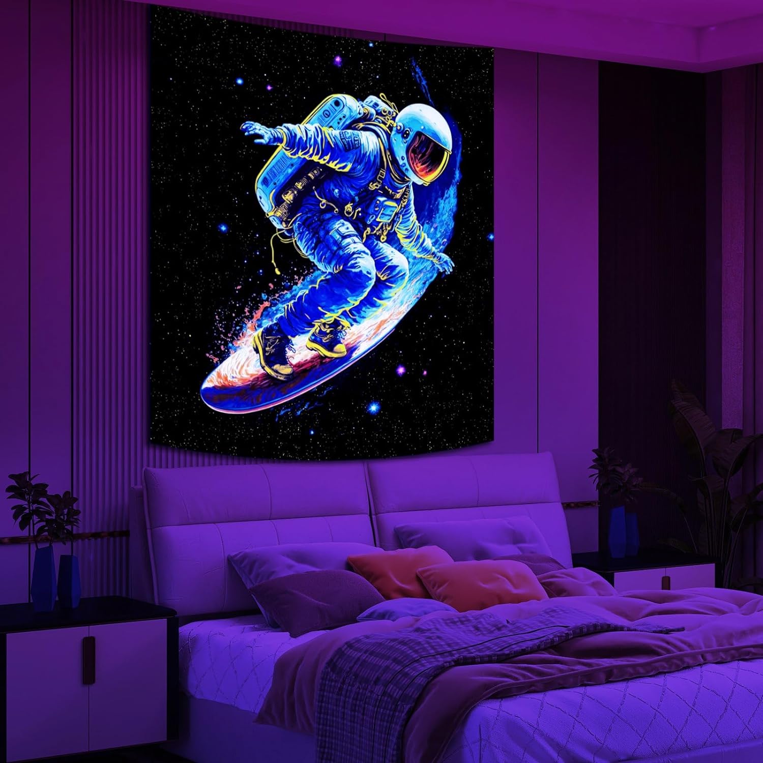 Astronaut Surfing | Official GlowTapestry UV Art Decor