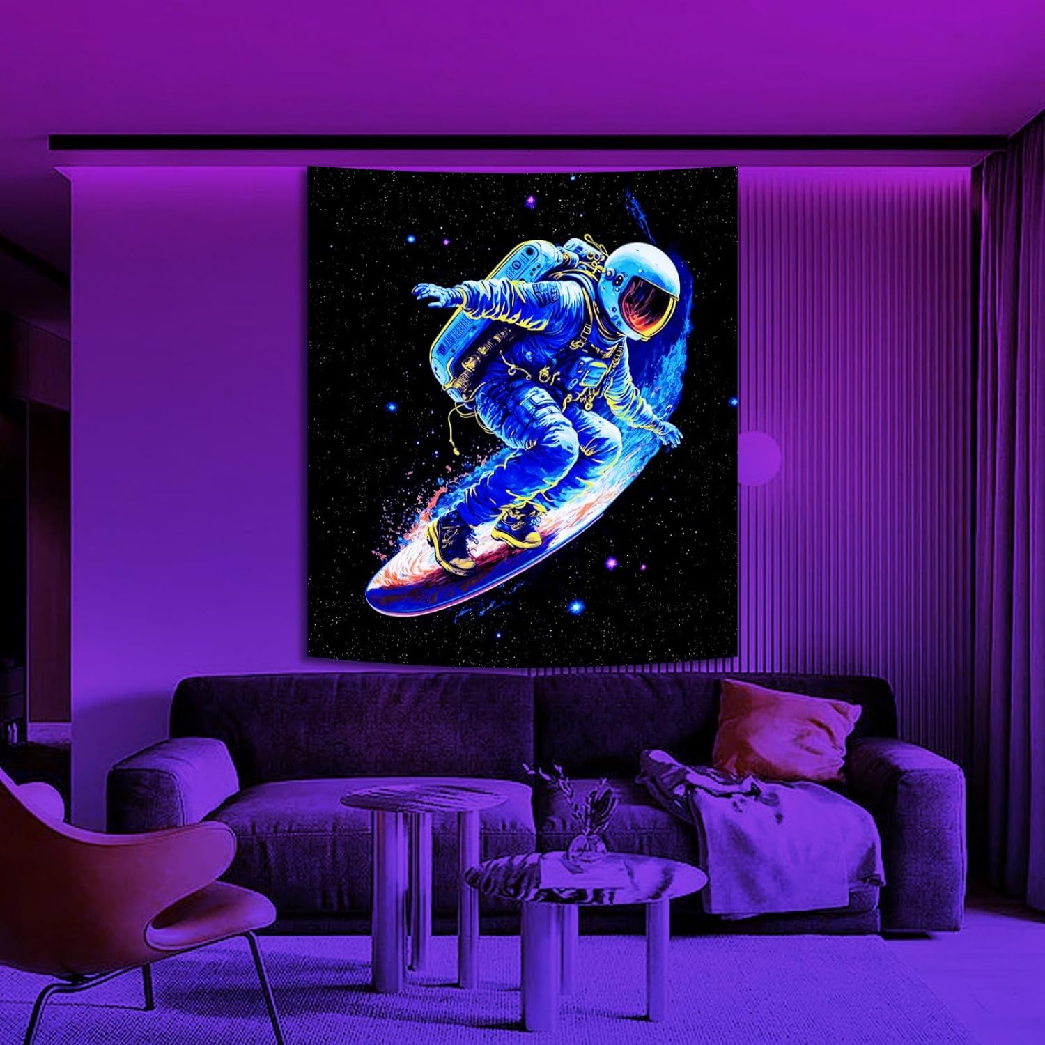 Astronaut Surfing | Official GlowTapestry UV Art Decor