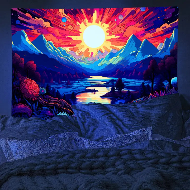 Sun Mountain | Official GlowTapestry UV Art Decor