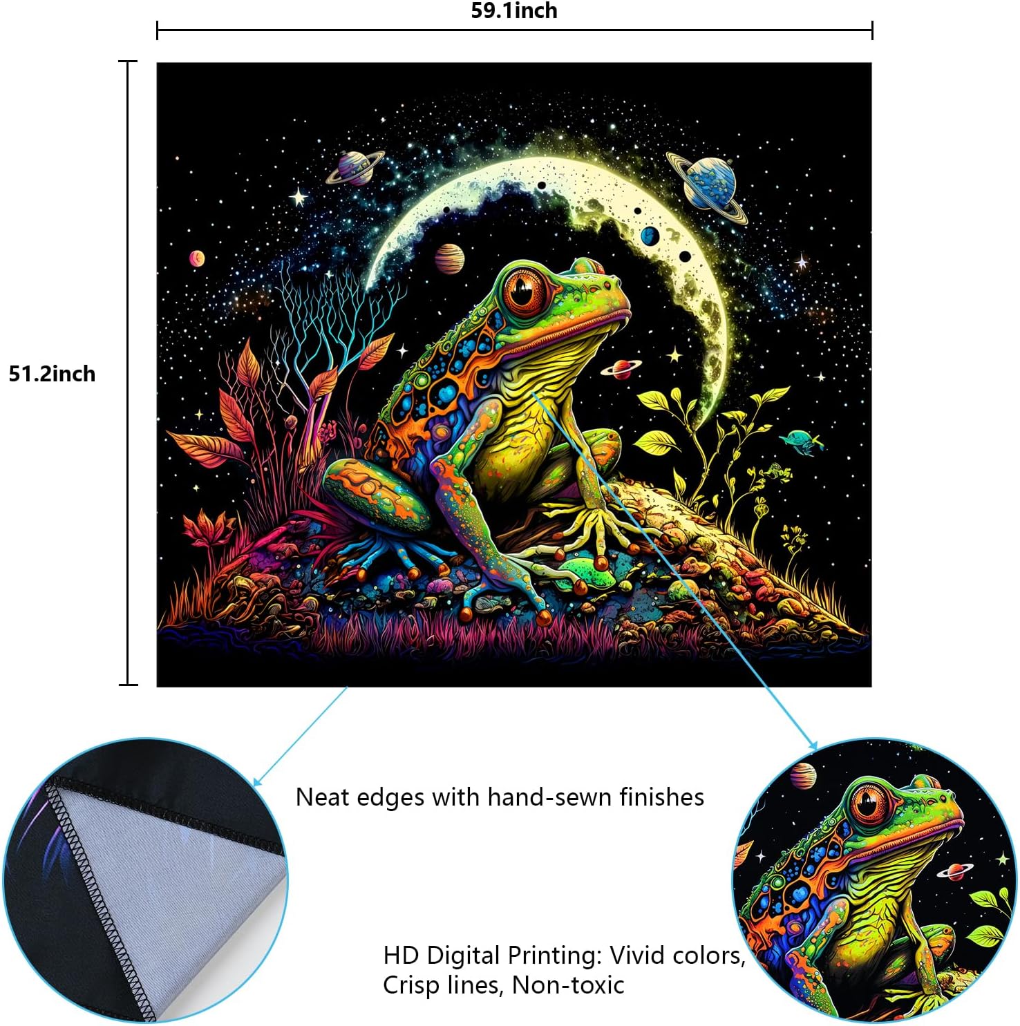 Space Frog | Official GlowTapestry UV Art Decor