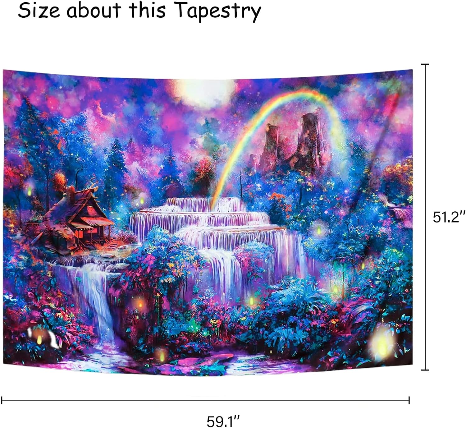 Waterfall Rainbow | Official GlowTapestry UV Art Decor