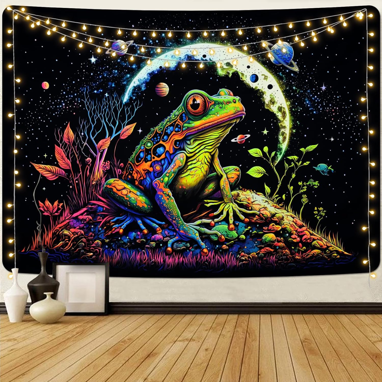 Space Frog | Official GlowTapestry UV Art Decor