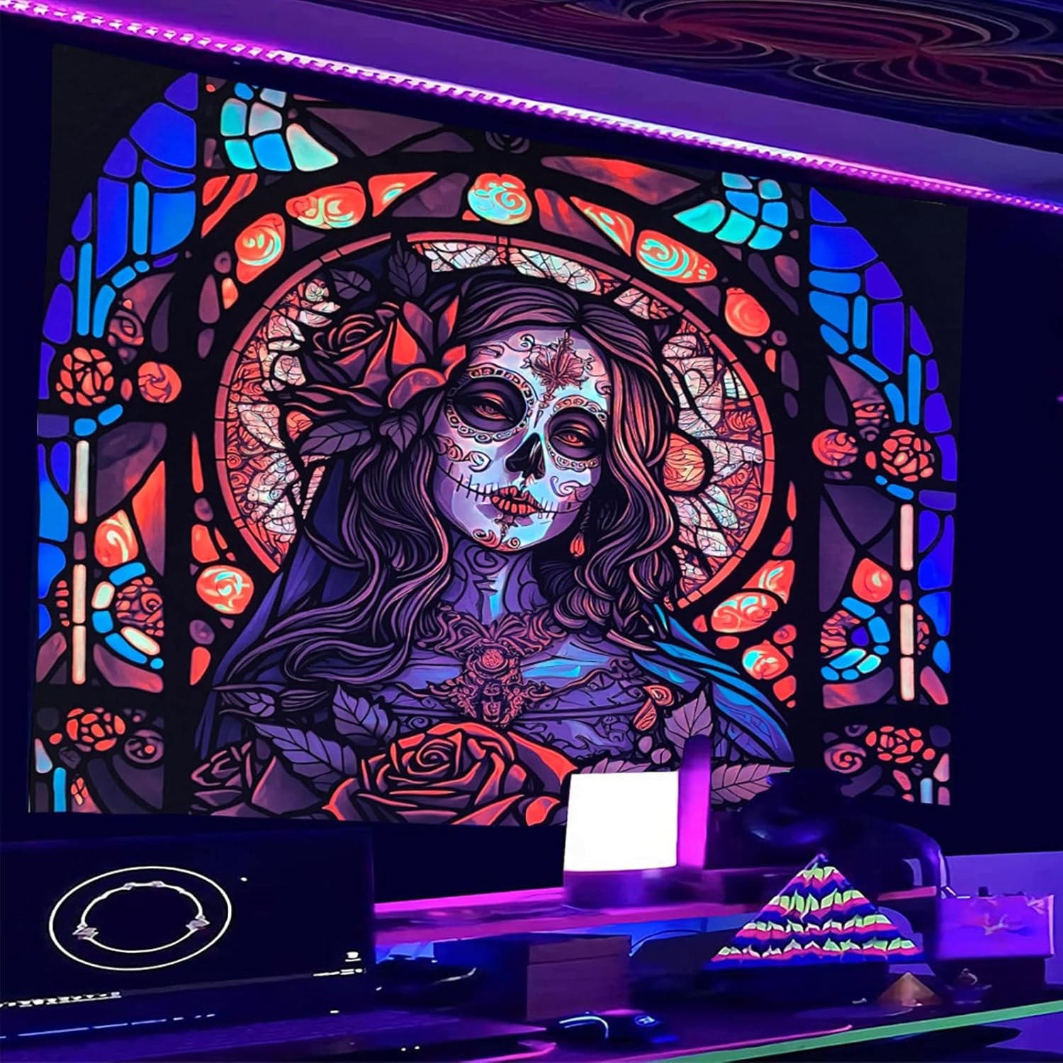 Eternal Rose of the Underworld | Official GlowTapestry UV Art Decor