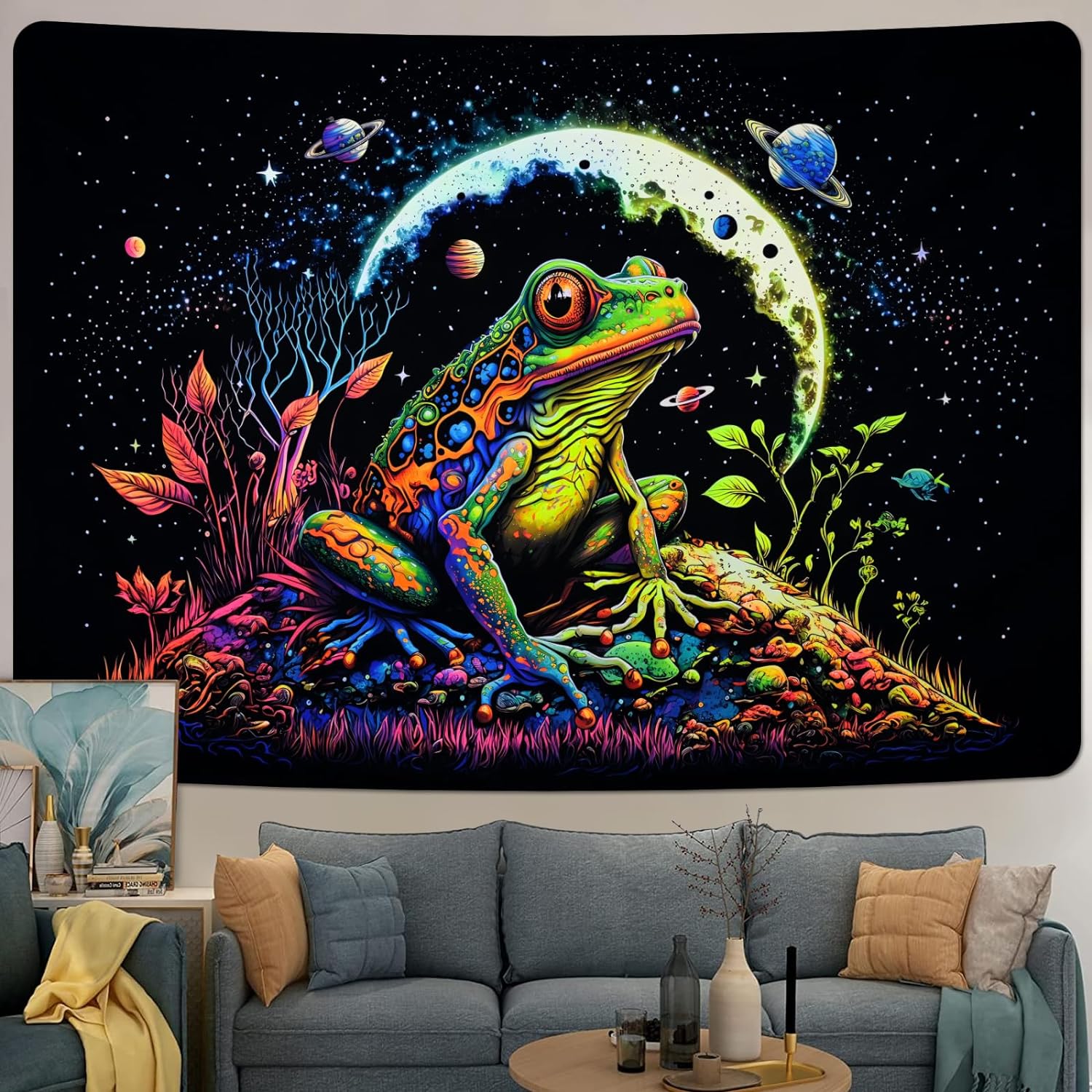 Space Frog | Official GlowTapestry UV Art Decor