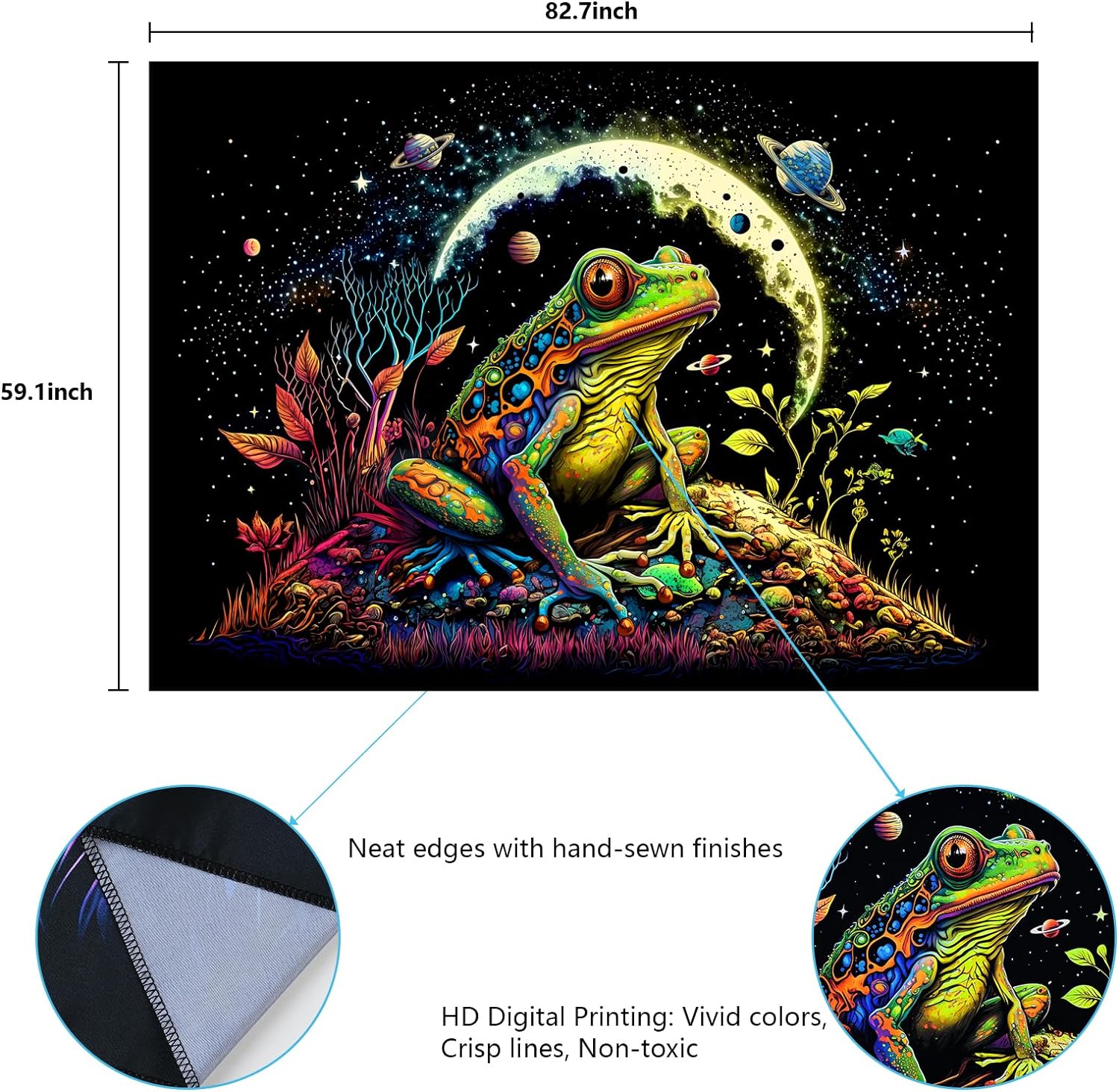 Space Frog | Official GlowTapestry UV Art Decor