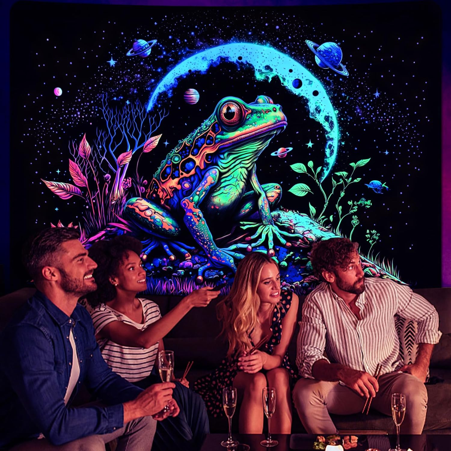 Space Frog | Official GlowTapestry UV Art Decor