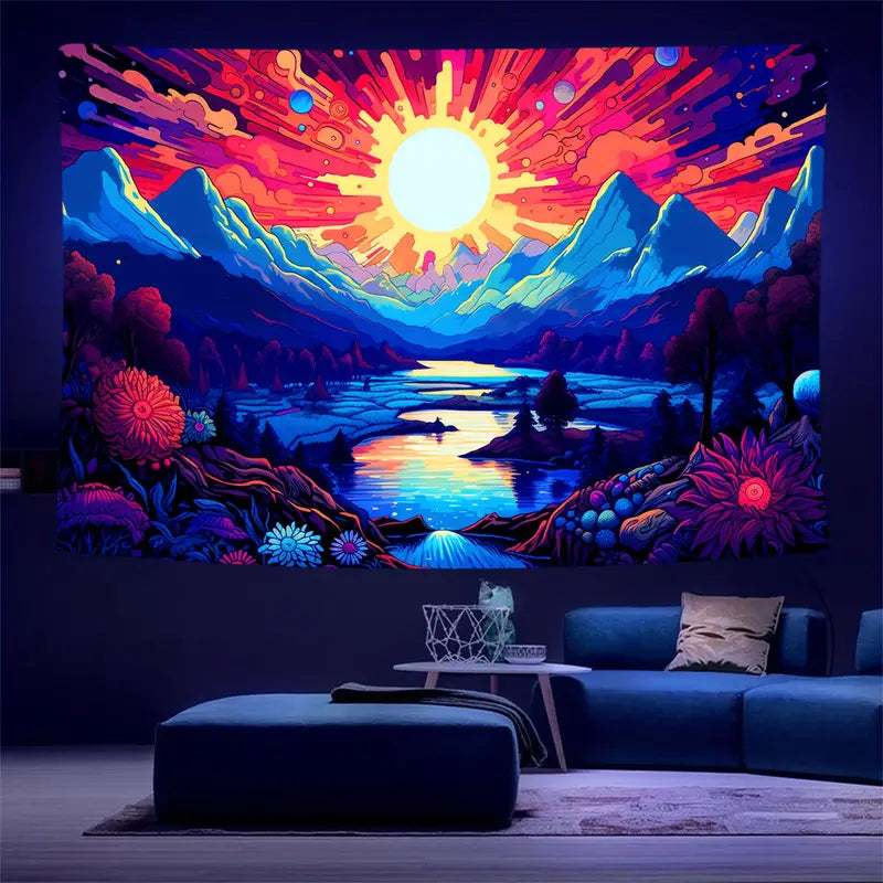 Sun Mountain | Official GlowTapestry UV Art Decor