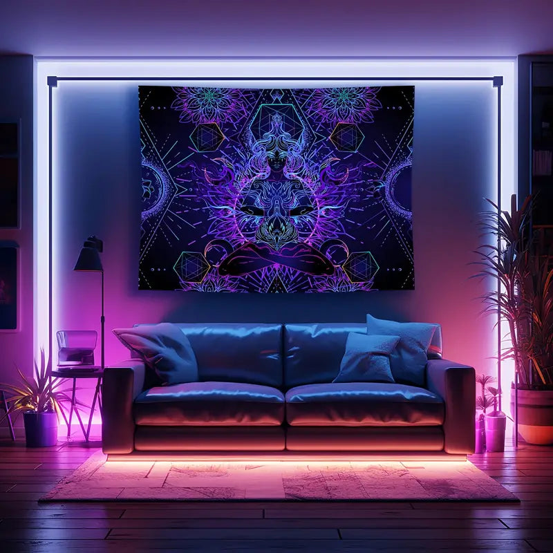 Neon Hippie | Official GlowTapestry UV Art Decor