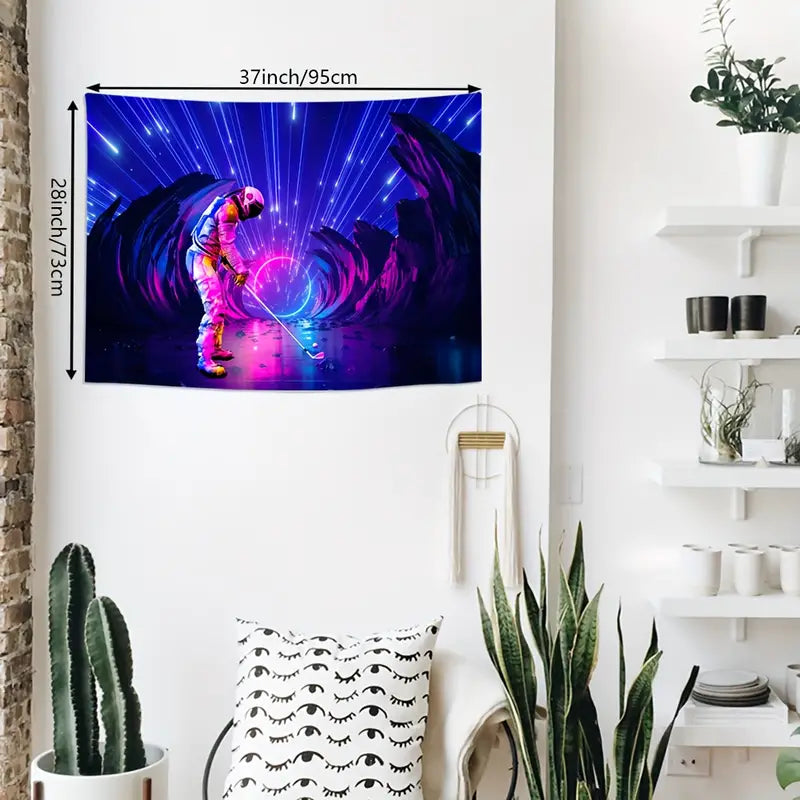 Astronaut Space Golf | Official GlowTapestry UV Art Decor