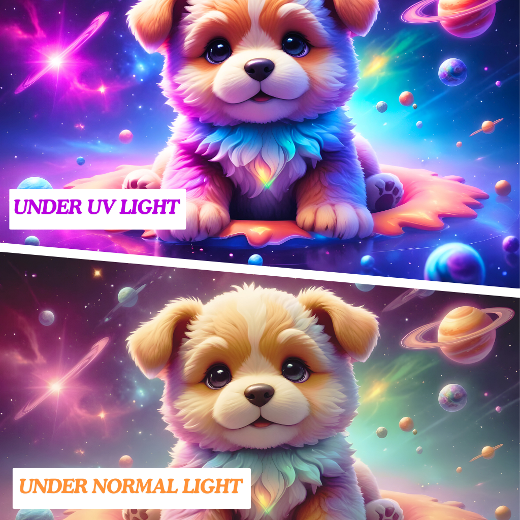 Galactic Puppy Adventure | Official GlowTapestry UV Art Decor