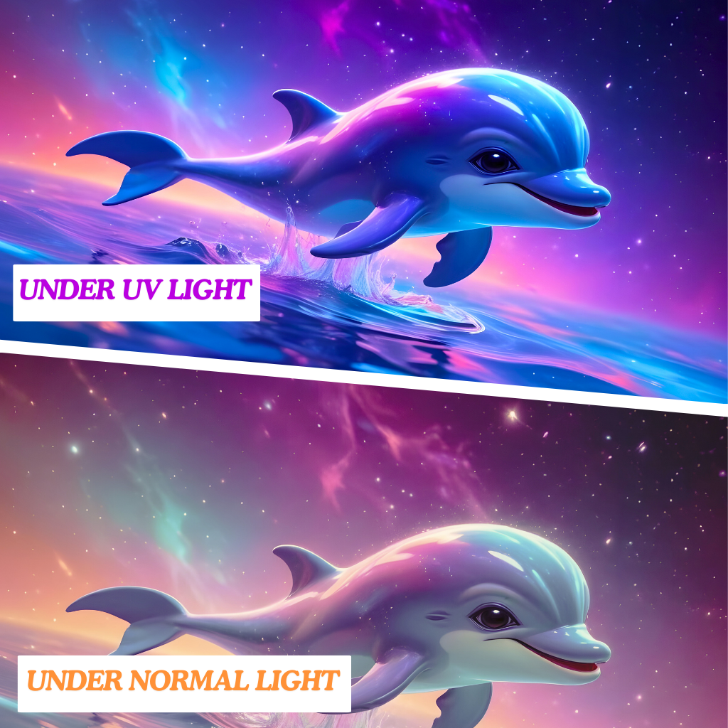 Cosmic Dolphin Dreams | Official GlowTapestry UV Art Decor