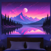 Moonlit Mountain Serenity | Official GlowTapestry UV Art Decor