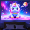 Cosmic Unicorn Joy | Official GlowTapestry UV Art Decor