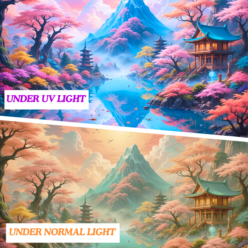 Serene Mountain Retreat | Official GlowTapestry UV Art Decory