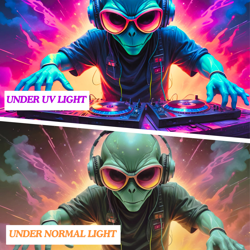 Alien DJ Extraterrestrial | Official GlowTapestry UV Art Decor