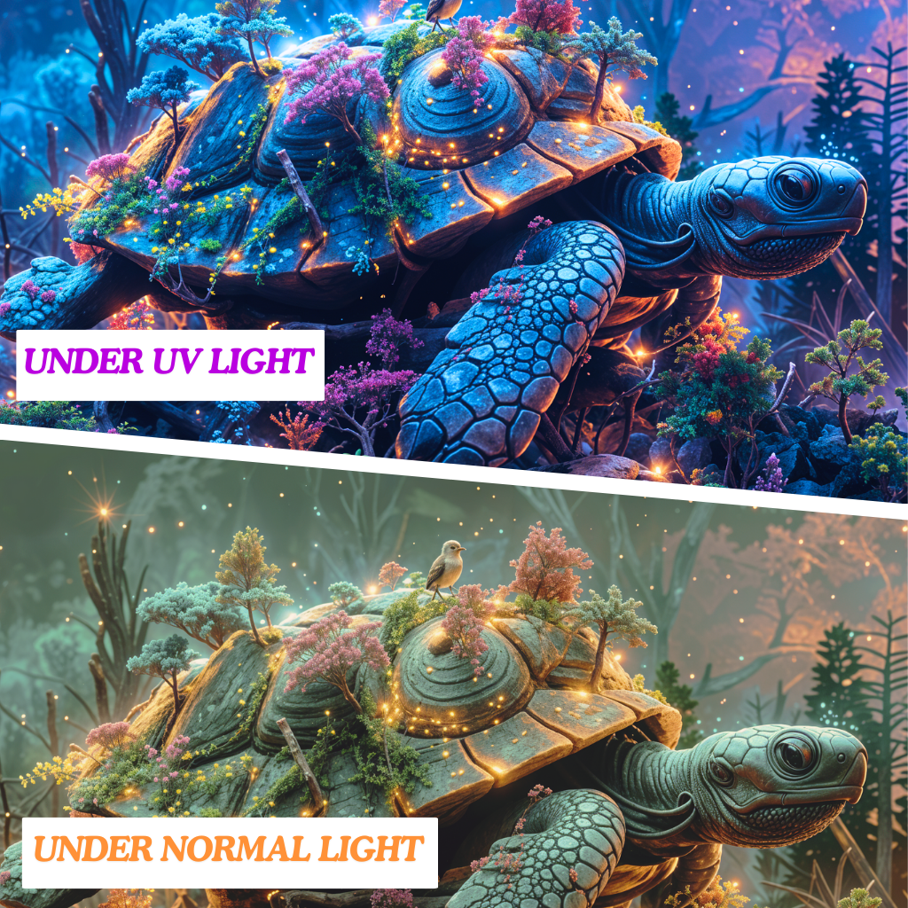 Enchanted Turtle Journey | Official GlowTapestry UV Art Decor