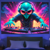 Alien DJ Extraterrestrial | Official GlowTapestry UV Art Decor