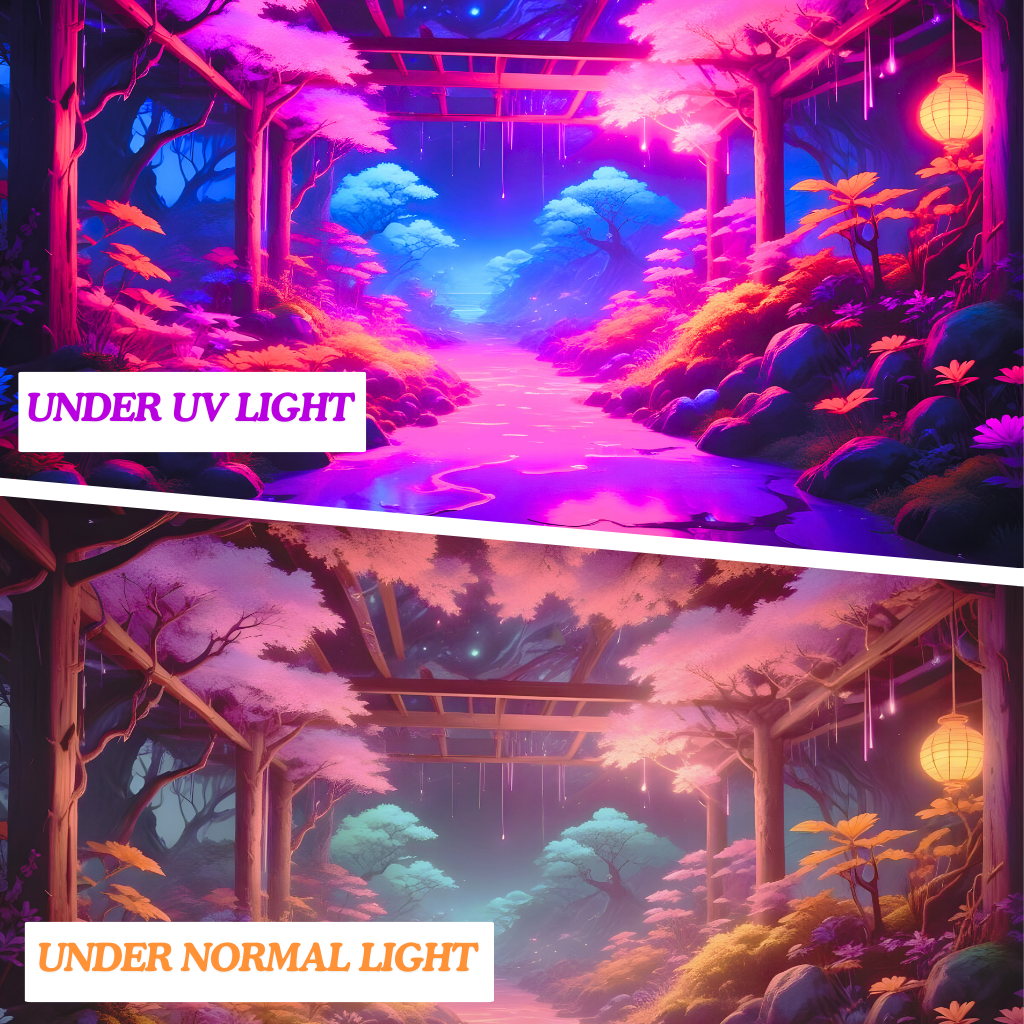 Luminous Forest Haven | Official GlowTapestry UV Art Decor