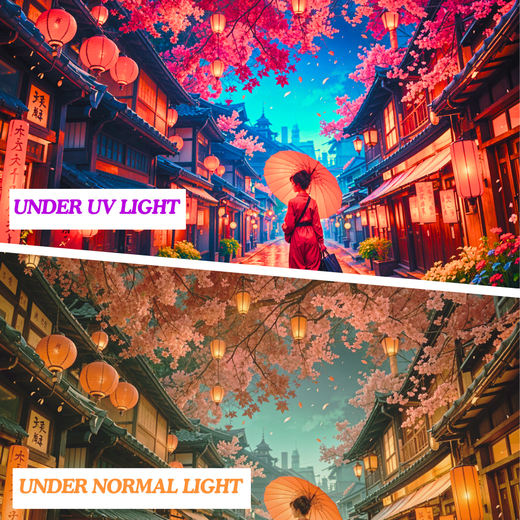 Sakura Lantern Stroll | Official GlowTapestry UV Art Decor