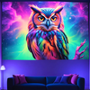 Cosmic Owl Vision | Official GlowTapestry UV Art Decor