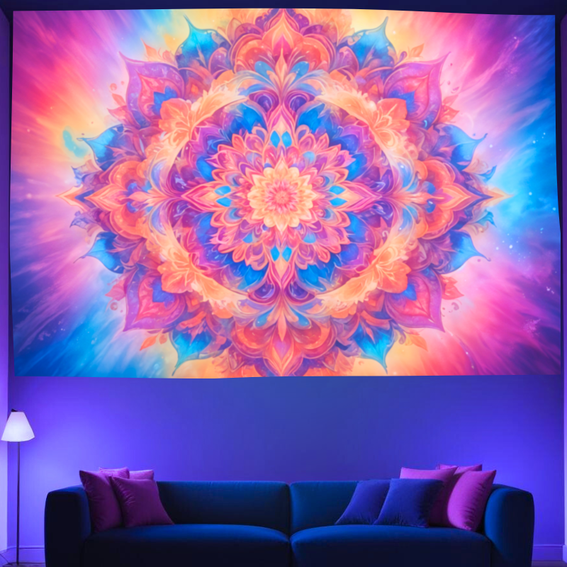 Radiant Mandala | Official GlowTapestry UV Art Decor