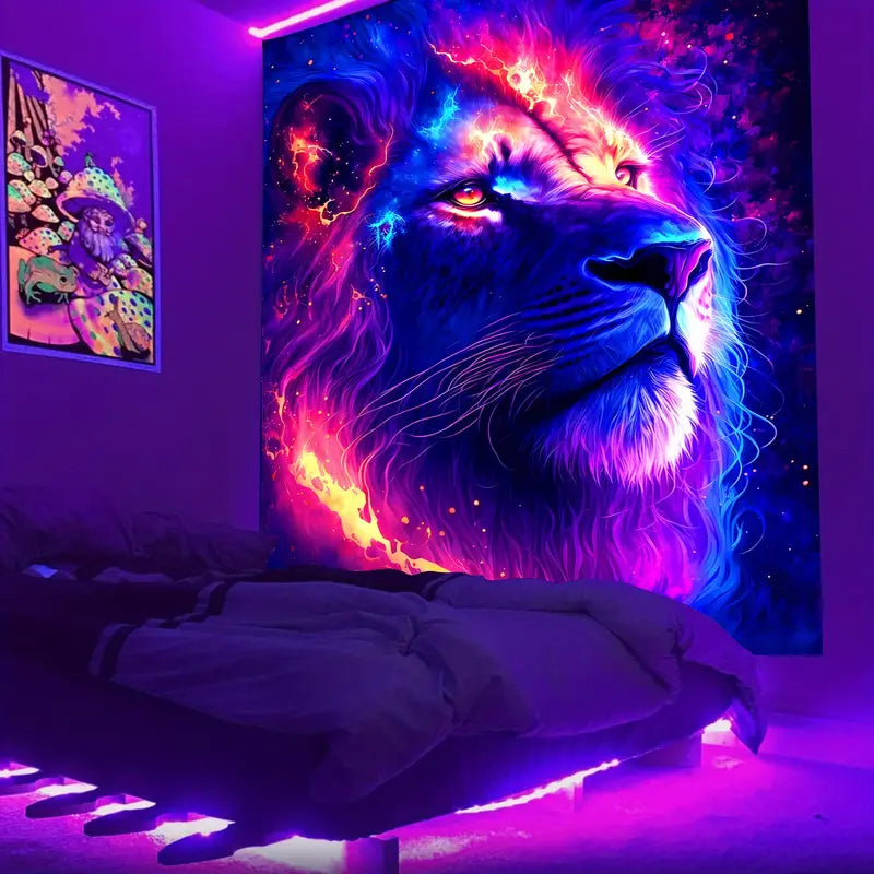 Lion Tapestry | Official GlowTapestry UV Art Decor