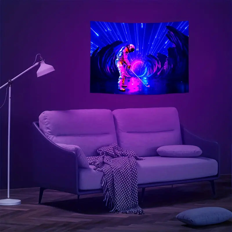 Astronaut Space Golf | Official GlowTapestry UV Art Decor