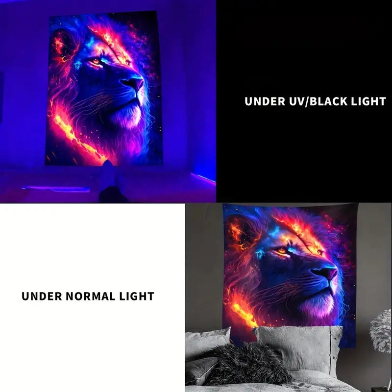 Lion Tapestry | Official GlowTapestry UV Art Decor