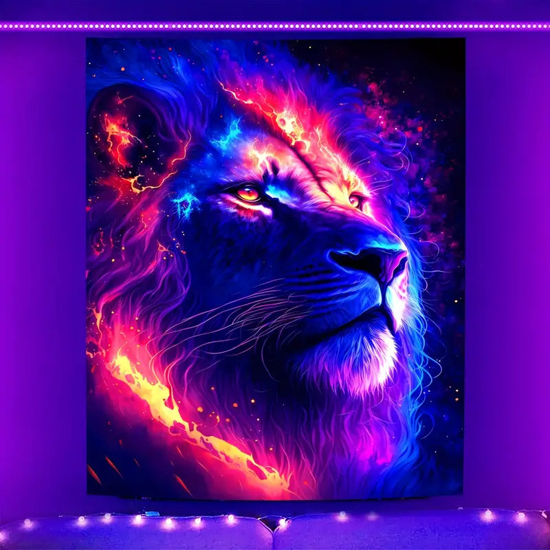 Lion Tapestry | Official GlowTapestry UV Art Decor