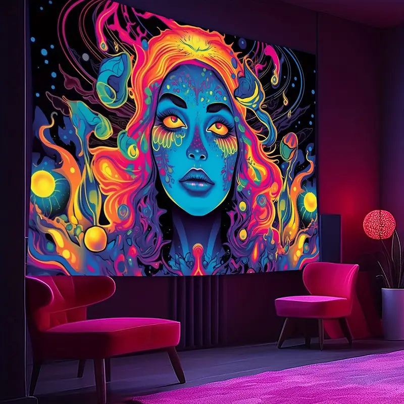 Hippie Blacklight UV | Official GlowTapestry UV Art Decor