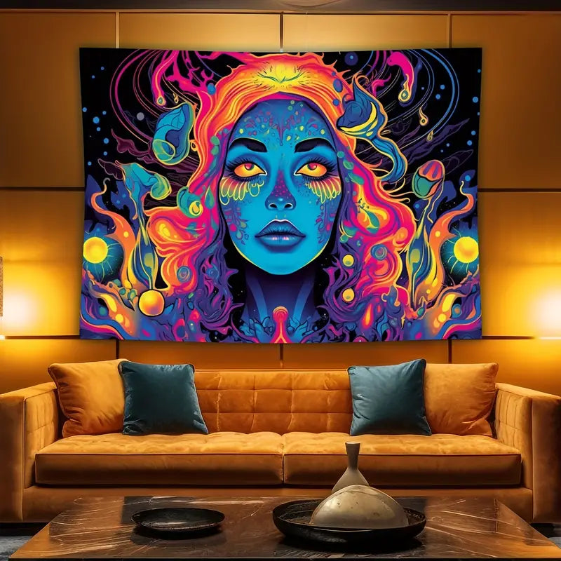 Hippie Blacklight UV | Official GlowTapestry UV Art Decor