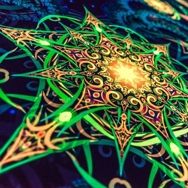 Yellow Mandala | Official GlowTapestry UV Art Decor