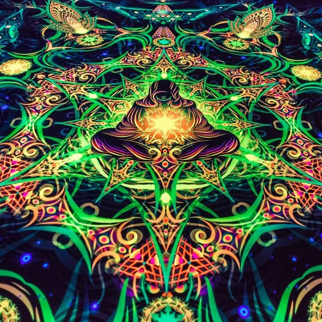 Yellow Mandala | Official GlowTapestry UV Art Decor