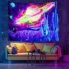 Neon Saturn | Official GlowTapestry UV Art Decor