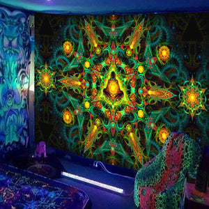 Yellow Mandala | Official GlowTapestry UV Art Decor