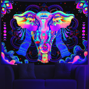 Shiva The Sacred Elephant | Official GlowTapestry UV Art Decor