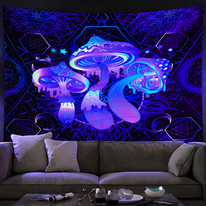 Dancing Mushrooms | Official GlowTapestry UV Art Decor